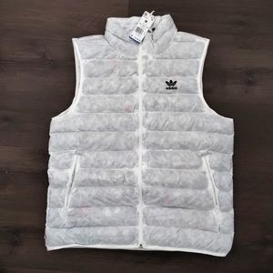 Medium Adidas Originals Essentials+ Sustainable Vest FZ Mens HK7539 White $100